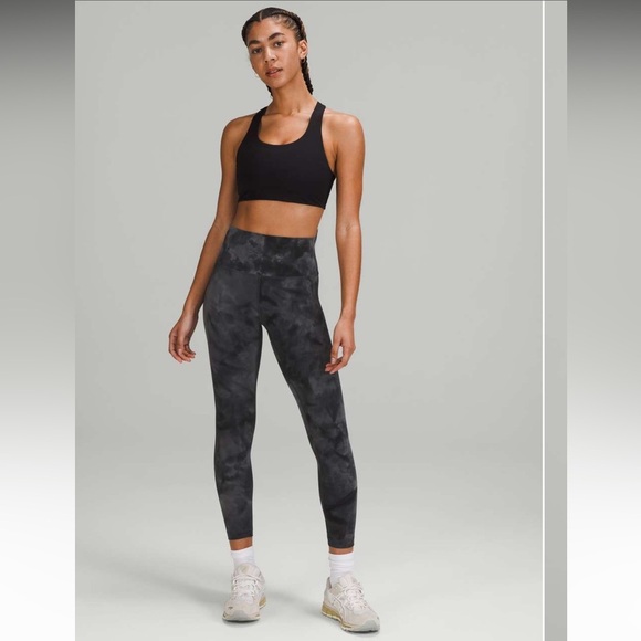 LululemonWunder Train High Tight 25” Diamond Dye Pitch Grey Graphite Grey